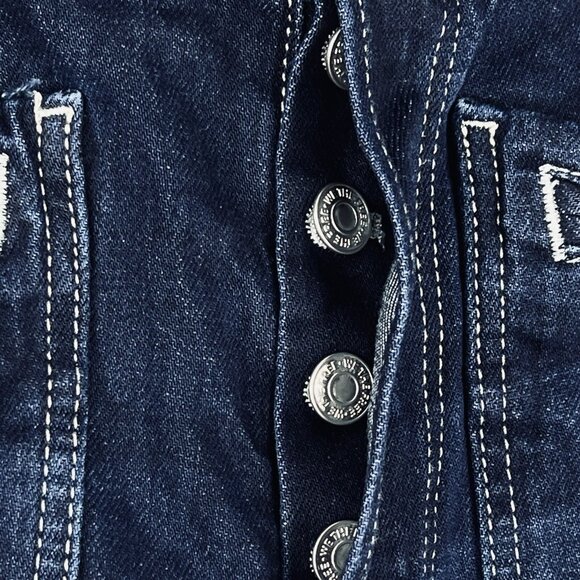 NWOT FREE PEOPLE We The Free Women's Blue Denim Jeans 24 Wide Leg Patch Pockets - Picture 5 of 15